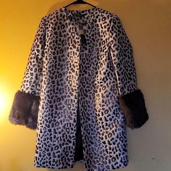 NWT, INDIGO MOON LEOPARD 🐆Polyester/ Faux FUR, Size Small